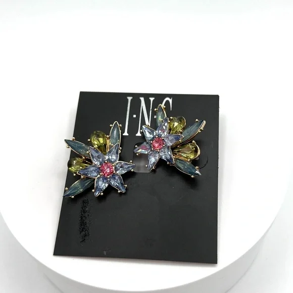 Inc International Concepts Multicolor Crystal Flower Drop Earrings in Gold-Tone - Picture 5 of 6